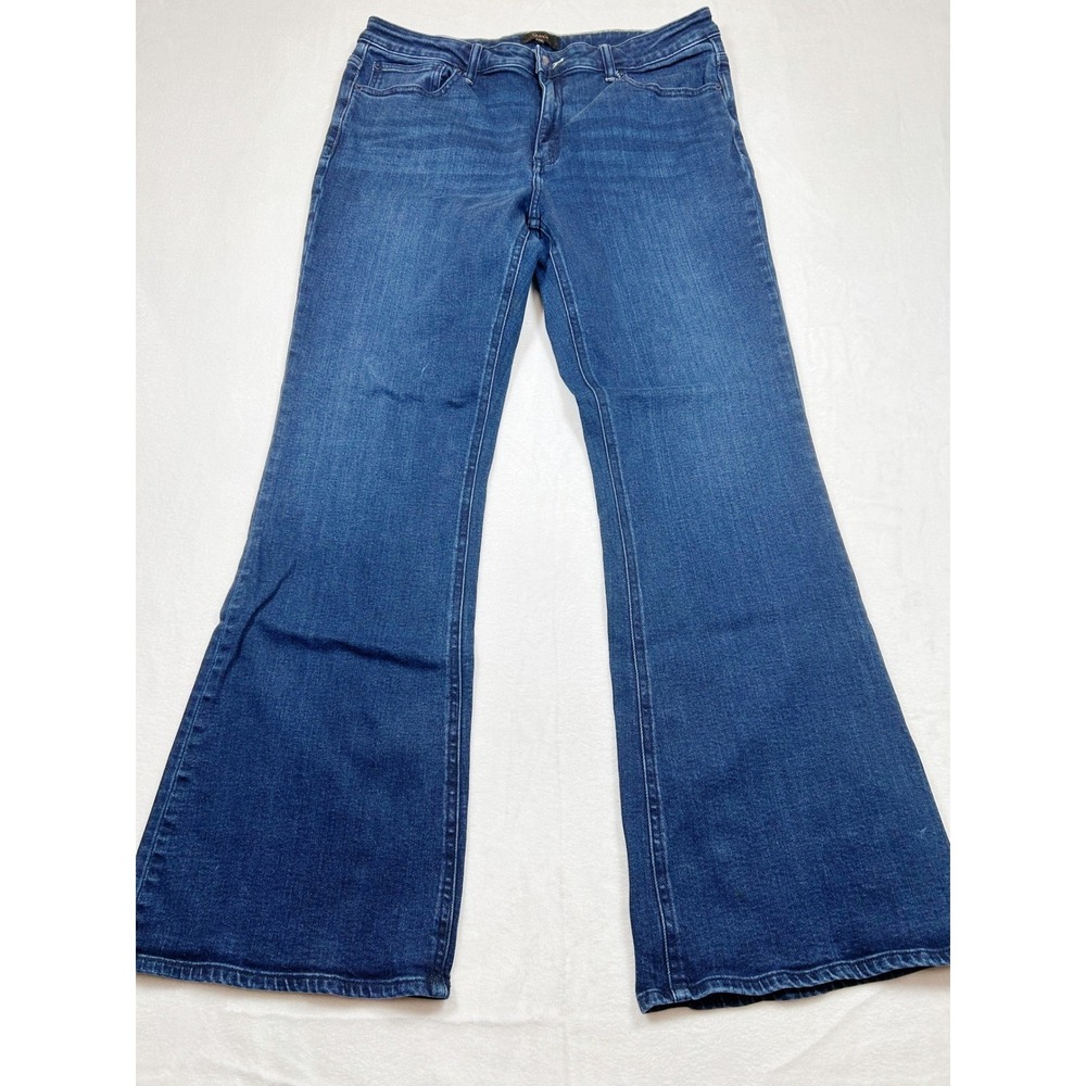Quince Luna Stretch Flare Jeans Size 32 Dark Wash Wide Leg Quiet Luxury - Picture 3 of 10